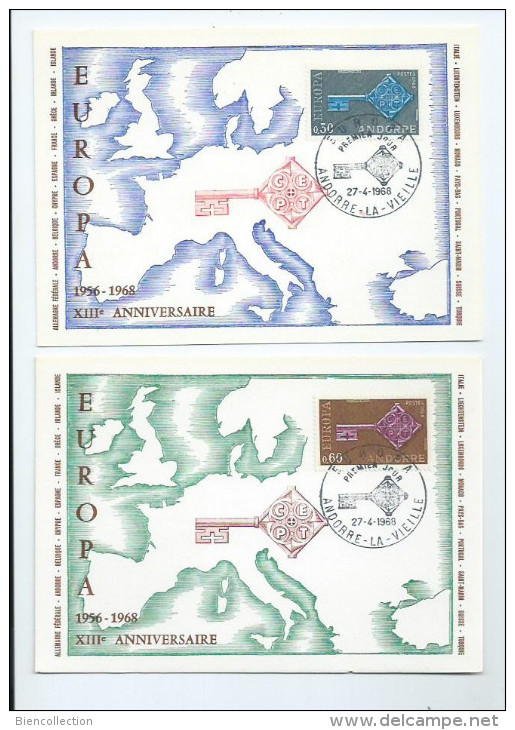 Andorre.carte Maximum EUROPA 1968 - Maximum Cards