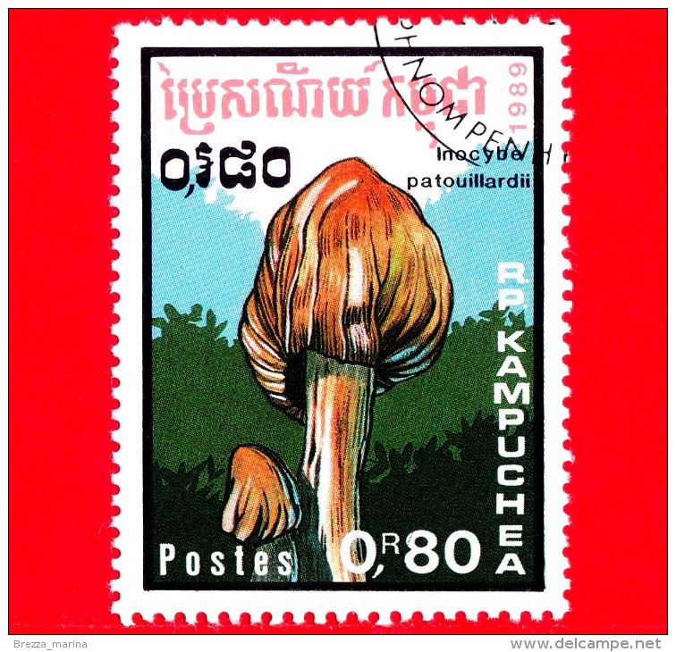 KAMPUCHEA - Cambogia - Usato - 1989 - Funghi - Mushrooms - Inocybe Patouillardii - 0.80 - Kampuchea