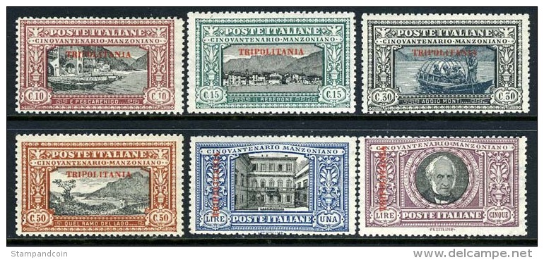 Tripolitania #11-16 Mint Lightly Hinged Manzoni Issue From 1924 - Tripolitania