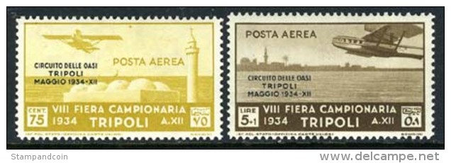 Tripolitania C39-40 Mint Hinged Air Mail Part Set From 1934 - Tripolitania