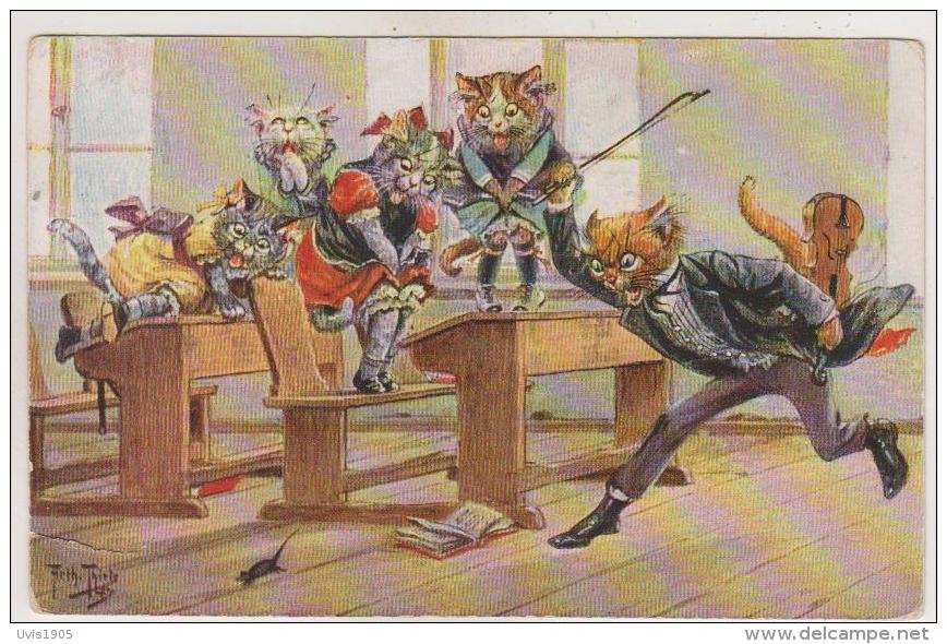 Arthur Thiele.Cats In School,mouse.T.S.N Edition Nr.1423(6 Dess). - Thiele, Arthur