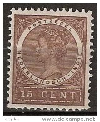 Ned Indie 1903 Wilhelmina 15ct Bruin NVPH 50 Ongestempeld. Zie Beschrijving - Nederlands-Indië