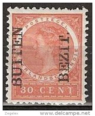 Ned Indie 1908 Wilhelmina 30 Ct ""BUITEN BEZIT"" NVPH 95, Luxe Ongestempeld/MH/* - Nederlands-Indië