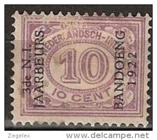 Ned Indie 1922 10 Ct Met Opdruk ""3de N.I. JAARBEURS BANDOENG 1922"" NVPH 156 Ongestempeld/MH/* - Nederlands-Indië