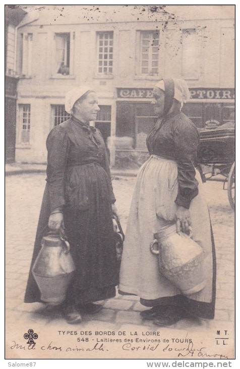 Cpa TYPES DES BORDS DE LA LOIRE 548 LAITIERES DES ENVIRONS DE TOURS - Paysans