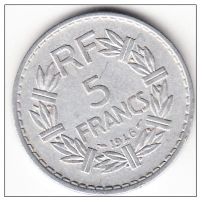 FRANCIA 1946. 5 FRANCOS.TIPO CERES DEL GRABADOR LAVRILLIER  EBC   .CN4394 - Otros & Sin Clasificación