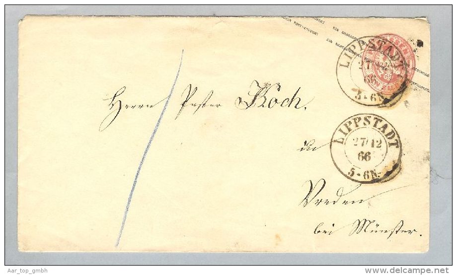 Heimat De NW Lippstadt 1866-12-27 1SG GS>Winden B.Münster - Enteros Postales