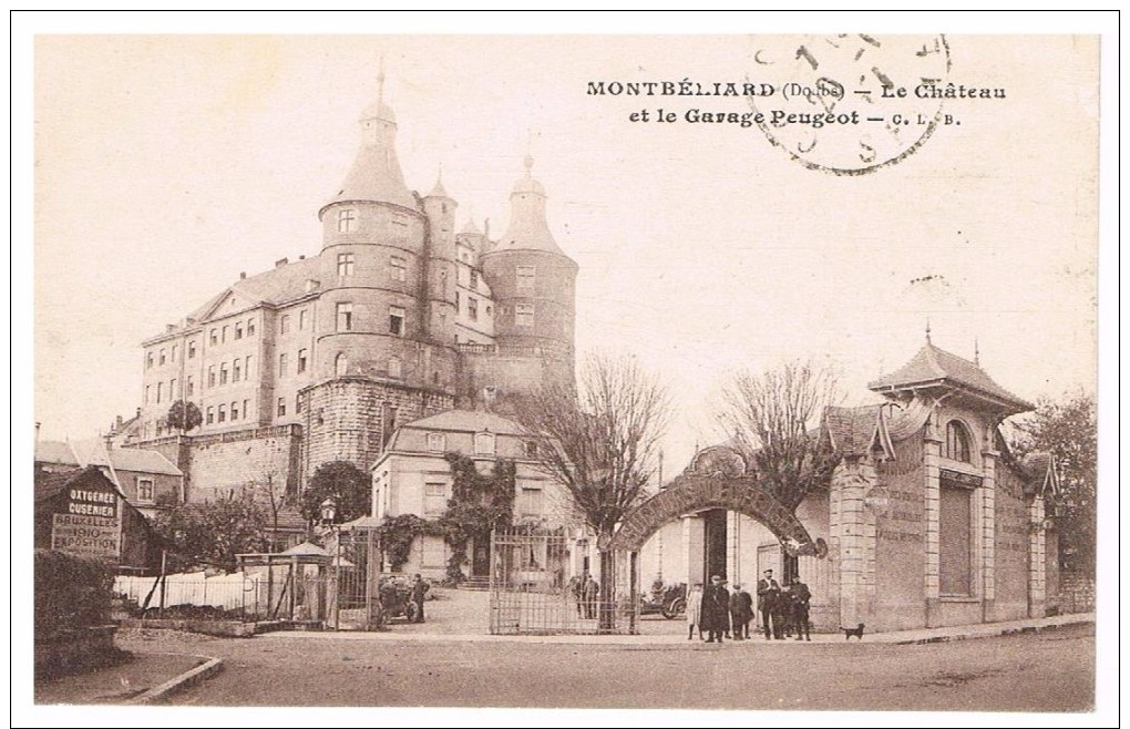 Montbelliard : Le Château, Le Garage Peugeot - Montbéliard