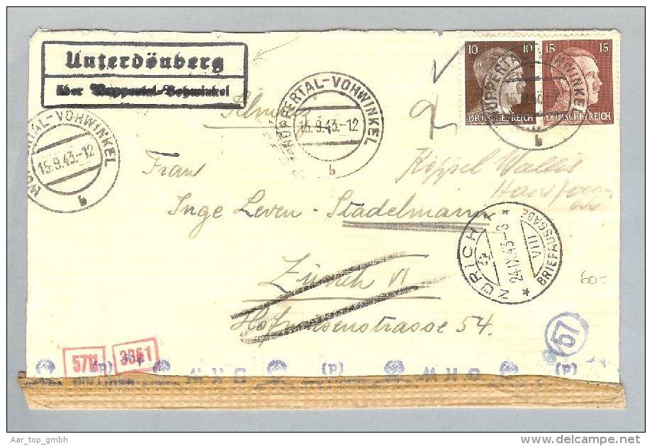 Heimat De NW Unterdönberg 1943-09-15 Landpost-O Zensurbrief - Briefe U. Dokumente