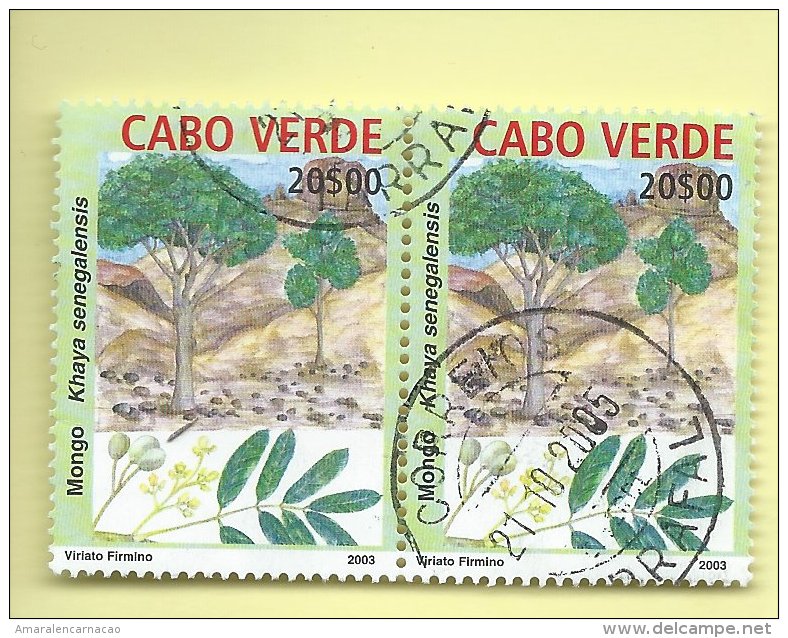 TIMBRES - STAMPS - CAPE VERDE / CAP VERT - 2004 - ARBRES INDIGÈNES - Khaya Senegalensis - TIMBRES OBLITÉRÉE - Cap Vert