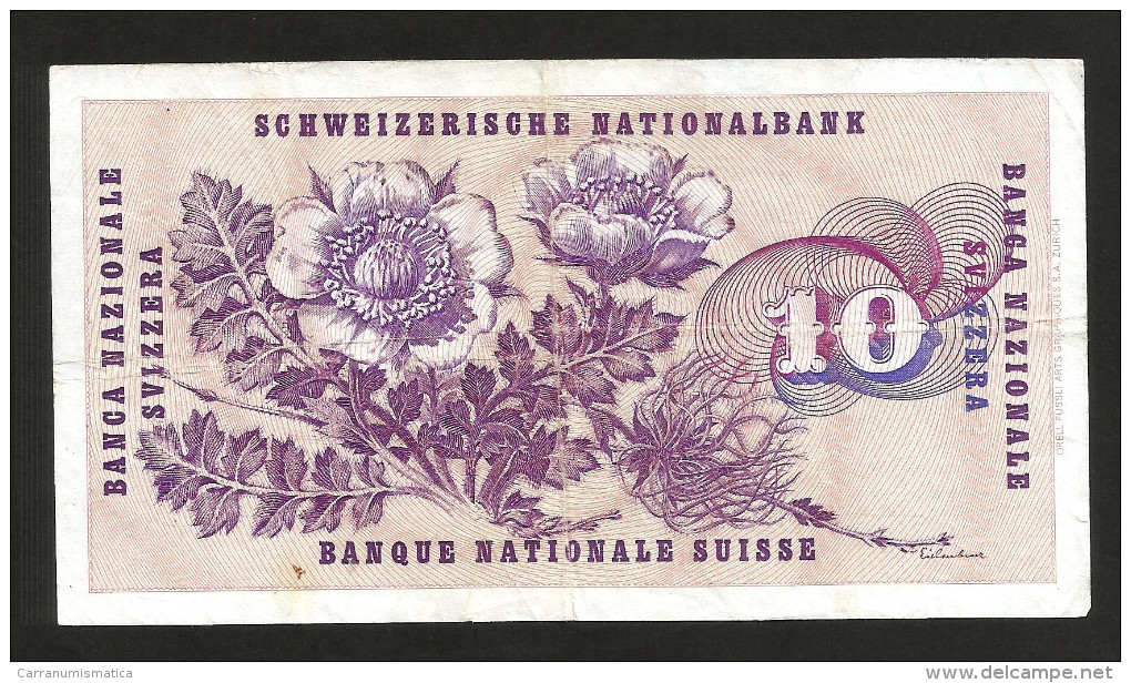 [CC] SVIZZERA / SUISSE / SWITZERLAND - NATIONAL BANK - 10 FRANCS / FRANKEN (1974) G. KELLER - Suisse