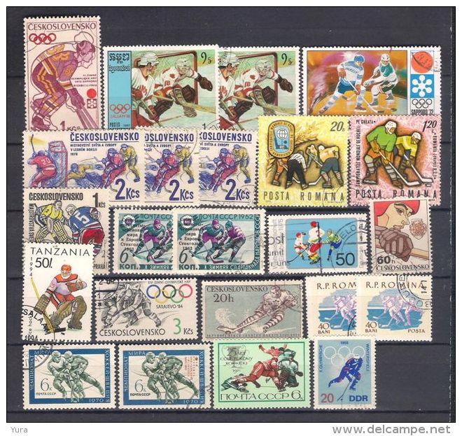 Lot 101 Sports Hockey (ice) Small Collection 23 Different MNH, Used - Jockey (sobre Hielo)