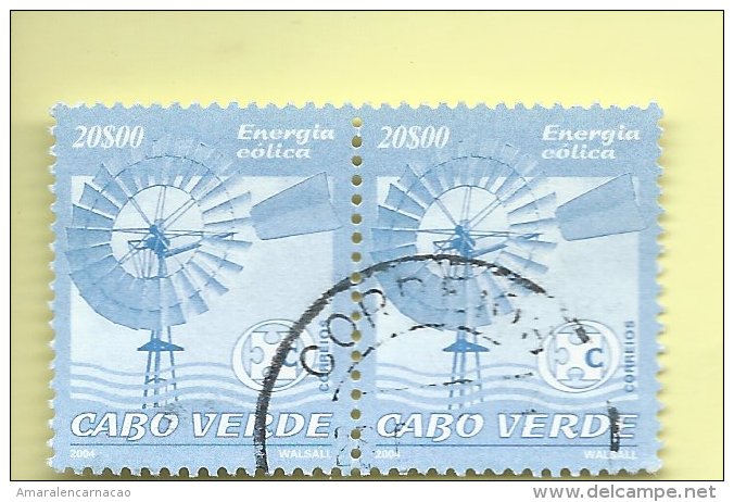 TIMBRES - STAMPS - CAPE VERDE / CAP VERT - 2004 - ENERGIE ÉOLIENNE - TIMBRES OBLITÉRÉE - Kaapverdische Eilanden