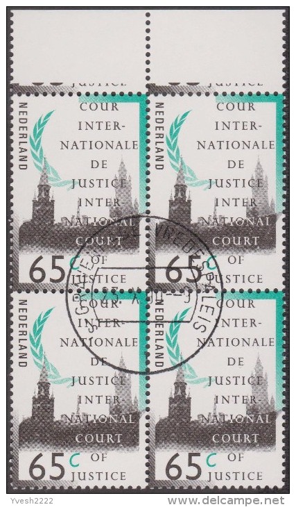 Pays-Bas 1990 Y&T Service 46 à 46, Michel 47 à 50. Cour Internationale De Justice. Blocs De 4 Oblitérés - Service