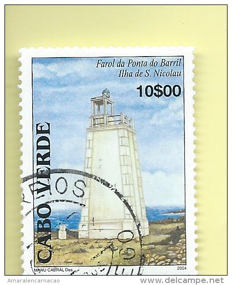 TIMBRES - STAMPS - CAPE VERDE / CAP VERT - 2004 - PHARE PONTA DO BARRIL - TIMBRE OBLITÉRÉ - Cape Verde