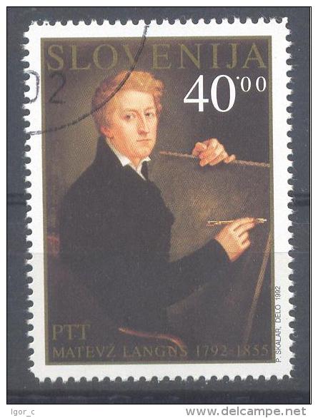 Slovenia Slovenie Slowenien 1992: Mi 31 ; Paintings - Matevž Langus - Autoportrait - Used CTO - Slovénie