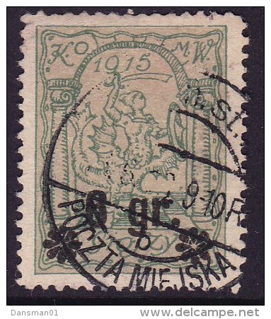 POLAND 1915 Warsaw Local Fi 10 Used - Errors & Oddities