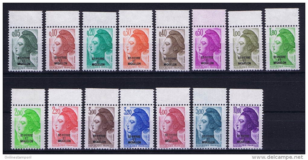 St Pierre Et Miquelon Yn Nr 455 - 469 MNH/**  Sans Charnière   1986 Bord De Feuille - Unused Stamps