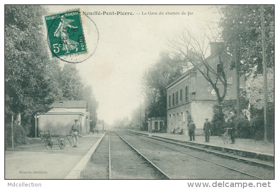 37 NEUILLE PONT PIERRE / La Gare Du Chemin De Fer / - Neuillé-Pont-Pierre