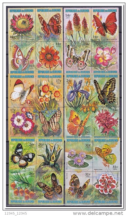 Burundi 1973, Postfris MNH, Flowers, Butterflies - Ongebruikt