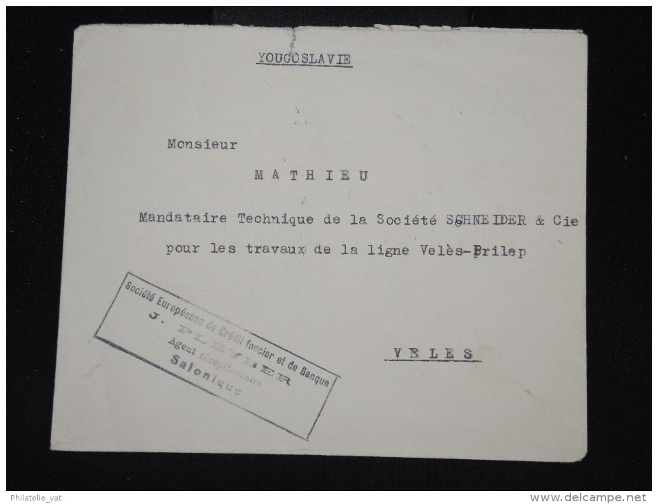 GRECE -Enveloppe De Salonique Pour Veles En 1933 - Aff. Plaisant - à Voir - Lot P10059 - Covers & Documents