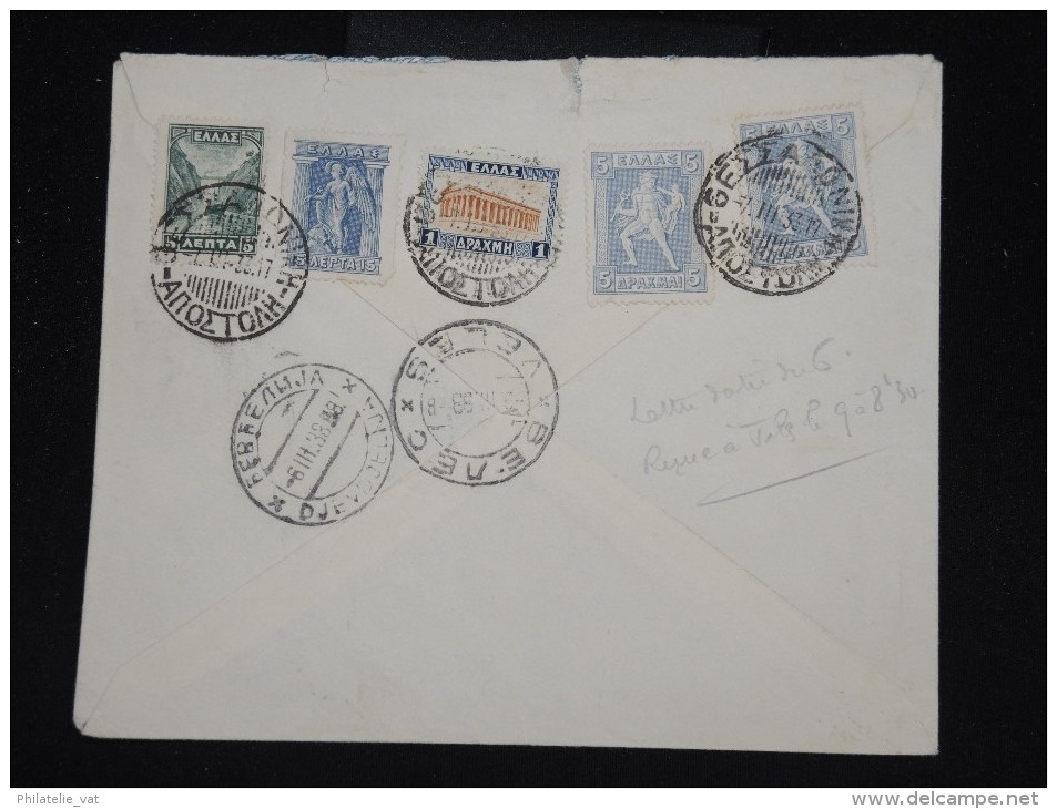 GRECE -Enveloppe De Salonique Pour Veles En 1933 - Aff. Plaisant - à Voir - Lot P10059 - Brieven En Documenten