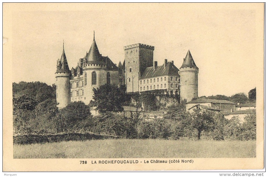 14865. Postal LA ROCHEFOUCAILD (Charente) 1932. Côte Nord Du Chateau - Cartas & Documentos