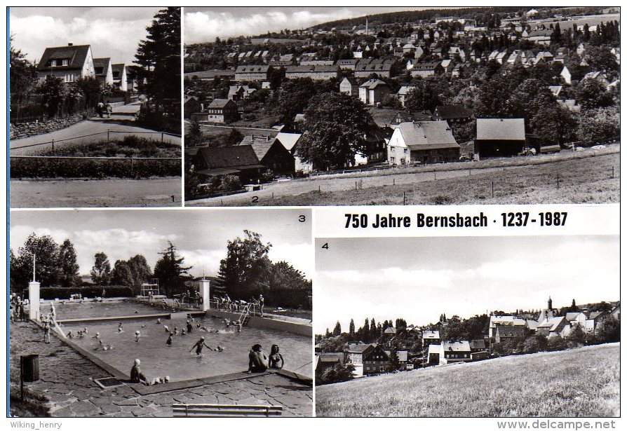 Lauter Bernsbach - S/w Mehrbildkarte 3  750 Jahre Bernsbach - Bernsbach