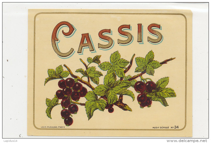 AN 142 / ETIQUETTE    CASSIS - Fruits & Vegetables