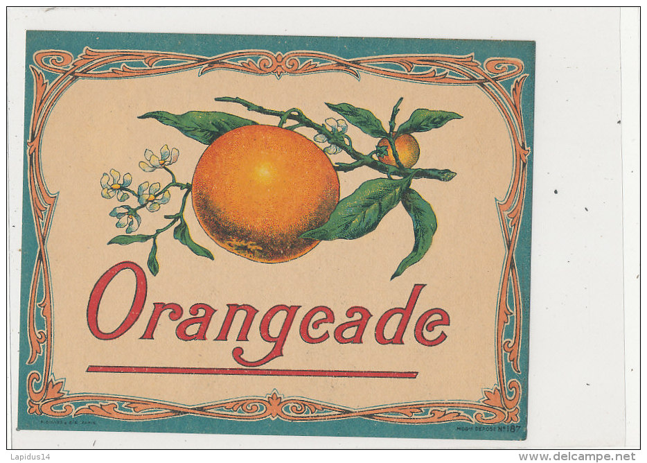 AN 146 / ETIQUETTE   ORANGEADE - Fruit En Groenten