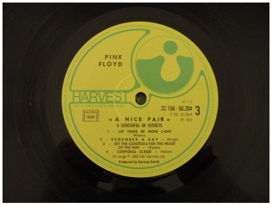 Pink Floyd' A Nice Pair - Double Album 1973 (Titres sur photos) - Vinyle 33 T LP