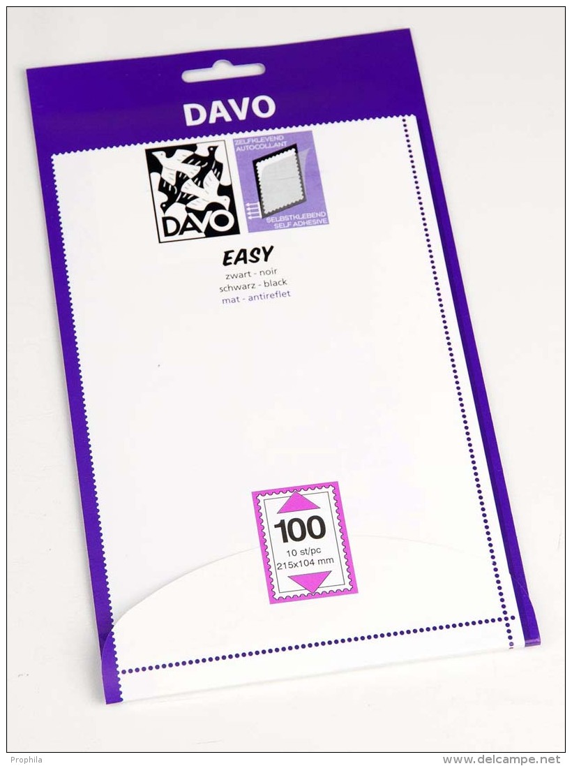 DAVO 41100 Easy Mounts Streifen Schwarz Z100 (215 X 104) 10-tlg. - Autres & Non Classés