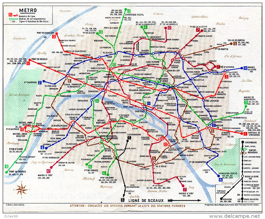 Plan , Paris Et Sa Banlieue Par Les Autobus Et Le Métro , R.A.T.P. , 3 Plans , 5 Scannes Année 1961 - Europe