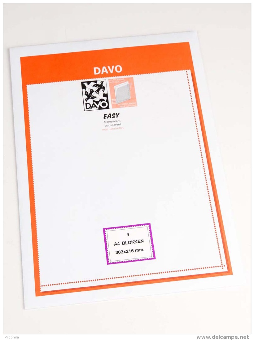 DAVO 42104 Easy Mounts Streifen Transparent T04 (Blöcke A4) 4 Stk. - Autres & Non Classés