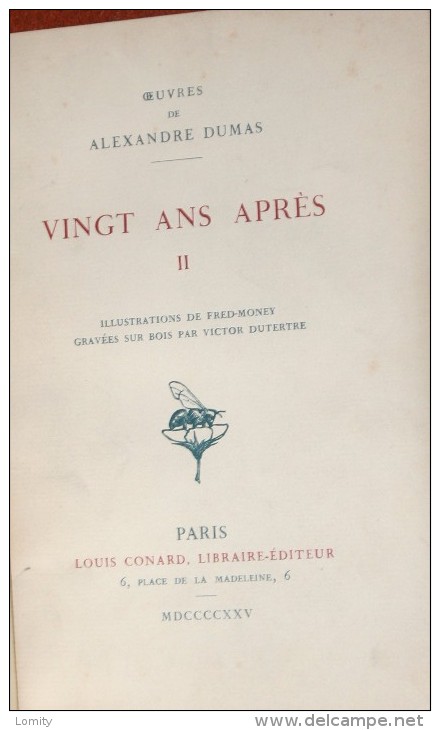 1925 Alexandre Dumas Vingt Ans Après Tome 2 Illustration Fred Money - 1901-1940