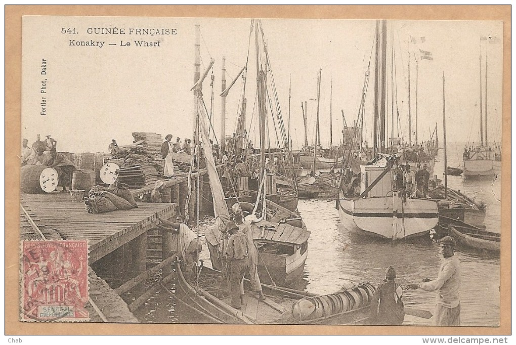 BELLE C.P.A Précurseur - 541. GUINEE FRANCAISE -- Konakry -- Le Wharf - Carte Précurseur - Guinée Française