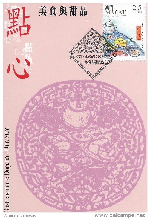 CARTE MAXIMUM - MAXICARD - MAXIMUMKARTE - MAXIMUM CARD - MACAO / MACAU - 1999 - GASTRONOMIE ET CONFISERIE - DIM SUM - Maximumkarten