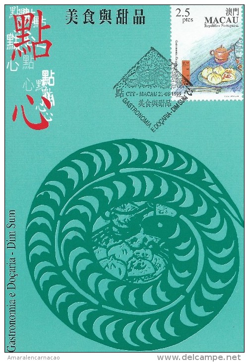 CARTE MAXIMUM - MAXICARD - MAXIMUMKARTE - MAXIMUM CARD - MACAO / MACAU - 1999 - GASTRONOMIE ET CONFISERIE - DIM SUM - Tarjetas – Máxima