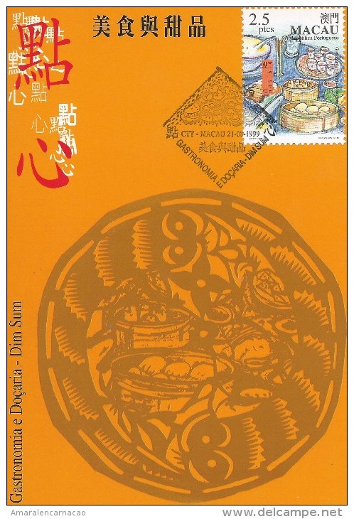 CARTE MAXIMUM - MAXICARD - MAXIMUMKARTE - MAXIMUM CARD - MACAO / MACAU - 1999 - GASTRONOMIE ET CONFISERIE - DIM SUM - Tarjetas – Máxima