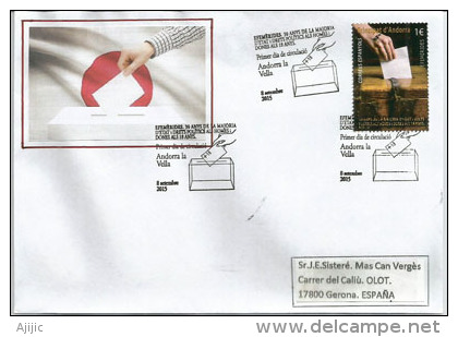 Vote à 18 Ans En 1985 (Trentième Anniversaire) Une Lettre FDC Adressée En Espagne. - Covers & Documents