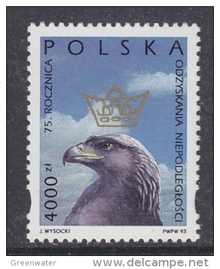 Poland 1993 75th Ann. Republic / Eagle 1v (25279) - Neufs