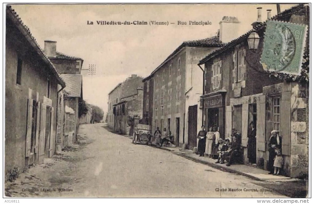 Cpa LA VILLEDIEU DU CLAIN Rue Principale - La Villedieu Du Clain