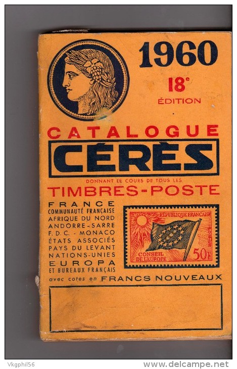 Catalogue Timbres Céres Année 1960 - Francia