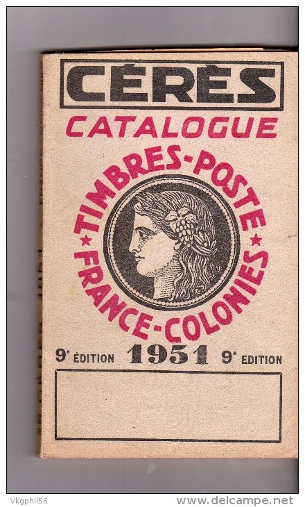 Catalogue Timbres Céres Année 1951 - Frankrijk