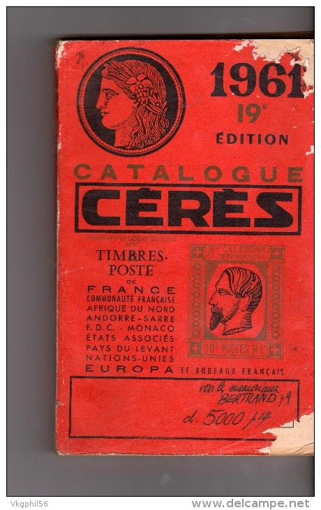 Catalogue Timbres Céres Année 1961 - Frankrijk