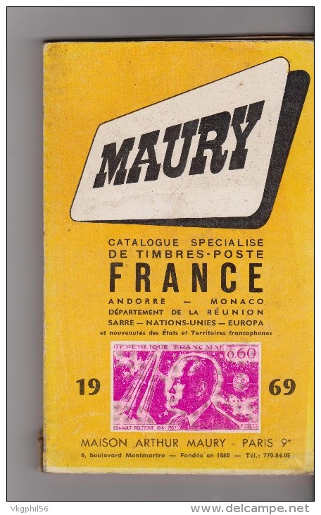 Catalogue Timbres Maury Année 1969 - Frankrijk