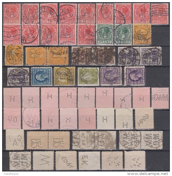 Pays-Bas, Allemagne Reich Et Etats-Unis, Petit Lot De Timbres Perforés. Perfins, Firmenlochungen - Perforés