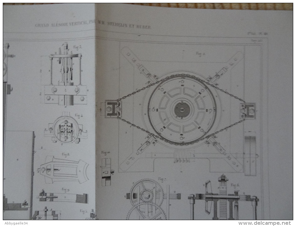 MACHINE A PERCER LA TOLE, AVEC SON CHARIOT PAR M. GENGEMBRE Publication Industrielle Cloard Chardon Armengaud - Machines