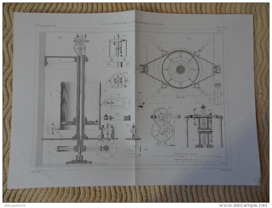 GRAND ALESOIR VERTICAL, PAR MM. STEHELIN ET HUBER Publication Industrielle Cloard Chardon Armengaud - Machines