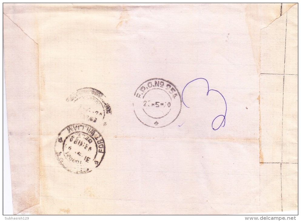 INDIA COMMERCIAL COVER POSTED FROM FIELD POST OFFICE - F.P.O. NO. 954 - Covers & Documents